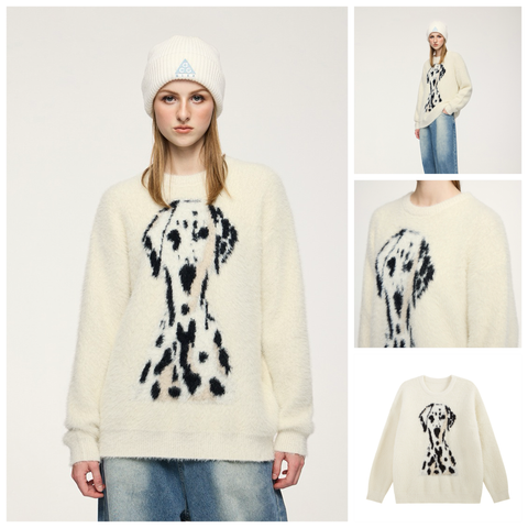 INF®️| ÁO SWEATER LEN DỆT HOA DALMATIAN UNISEX INF 10205