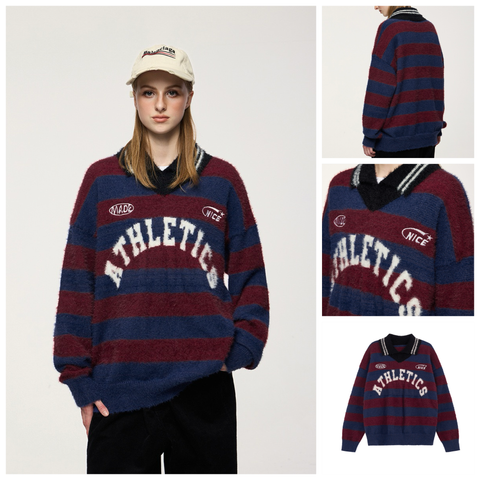 INF®️| ÁO SWEATER LEN DỆT KIM SỌC NGANG RỘNG UNISEX INF 10201