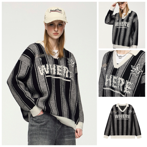 INF®️| ÁO SWEATER LEN JACQUARD RETRO THỂ THAO UNISEX INF 10197