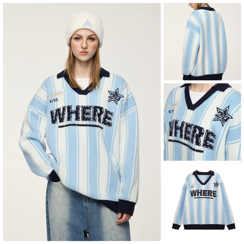 INF®️| ÁO SWEATER LEN JACQUARD RETRO THỂ THAO UNISEX INF 10197