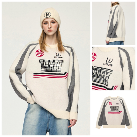 INF®️| ÁO SWEATER LEN JACQUARD CỔ TRÒN HỌA TIẾT UNISEX INF 10198