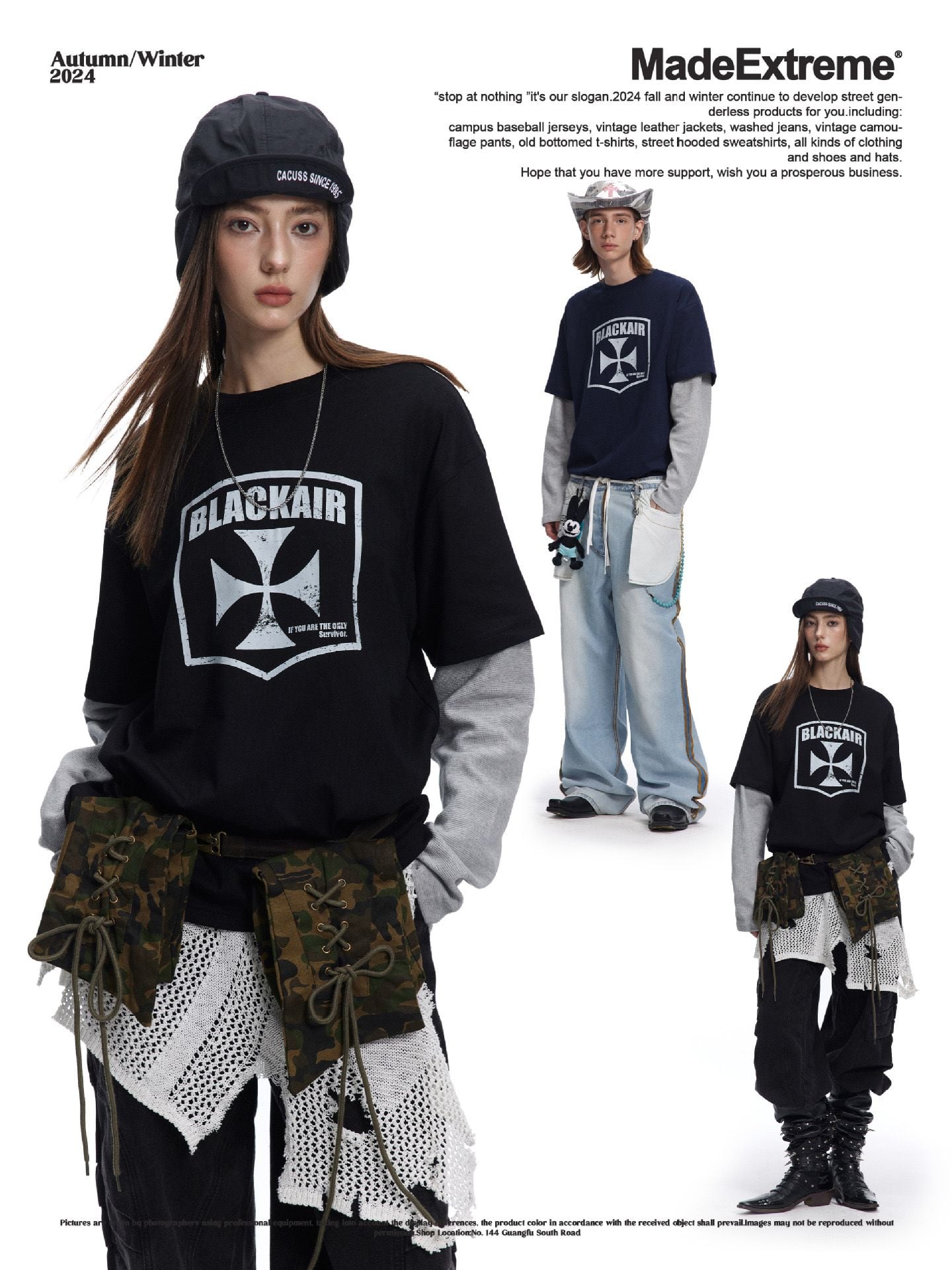 MADEEXTREME®️| ÁO THUN DÀI TAY GIẢ 2 MẢNH RETRO IN HUY HIỆU UNISEX MADE 240630