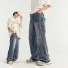 INF®️| QUẦN JEANS ỐNG RỘNG ĐÃ GIẶT VIỀN THÔ INF 12458