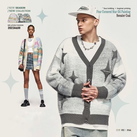 INF ™️| ÁO LEN CARDIGAN LÔNG CỪU BÔNG DÁNG RỘNG INF 10091