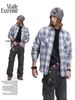 MADEEXTREME®️| ÁO SƠ MI DÀI TAY HỌA TIẾT KẺ SỌC REN CHẮP VÁ CÚC ÁO PHÁ HỦY UNISEX MADE 241156