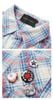 MADEEXTREME®️| ÁO SƠ MI DÀI TAY HỌA TIẾT KẺ SỌC REN CHẮP VÁ CÚC ÁO PHÁ HỦY UNISEX MADE 241156