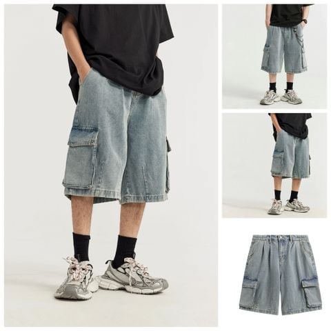 INF ™️| QUẦN SHORT DENIM HIP-HOP DÁNG RỘNG INF 12427