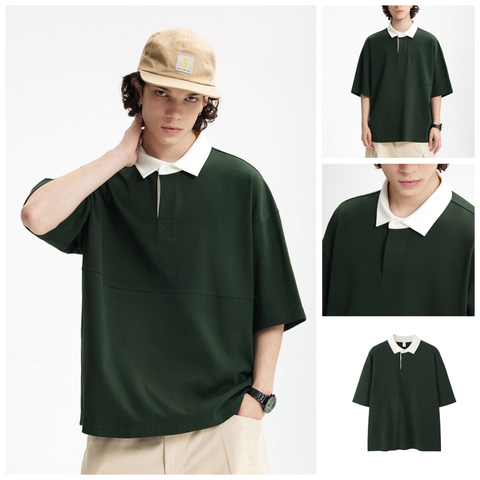 INF®️| ÁO THUN CỔ POLO NGẮN TAY DÁNG RỘNG BASIC INF 8010