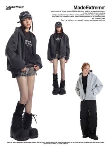 MADEEXTREME®️| ÁO KHOÁC NỈ BOXY TRÙM ĐẦU TRƠN MÀU TAY DÀI UNISEX MADE 241084
