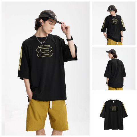 INF®️| ÁO THUN CỔ TRÒN TAY LỠ  IN GRAFFITI SỐ 8  INF 8021