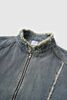 INF®️| ÁO KHOÁC DENIM WASH NGẮN PHONG CÁCH XE MÔ TÔ UNISEX INF 5373