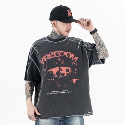 FG®️| ÁO THUN CỔ TRÒN TAY NGẮN DÁNG RỘNG IN HÌNH GRAFFITI FG F259