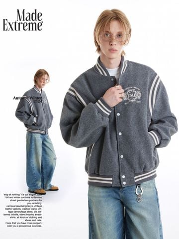 MADE®️| ÁO KHOÁC BÓNG CHÀY HUY HIỆU THÊU THỂ THAO UNISEX MADE LM2402