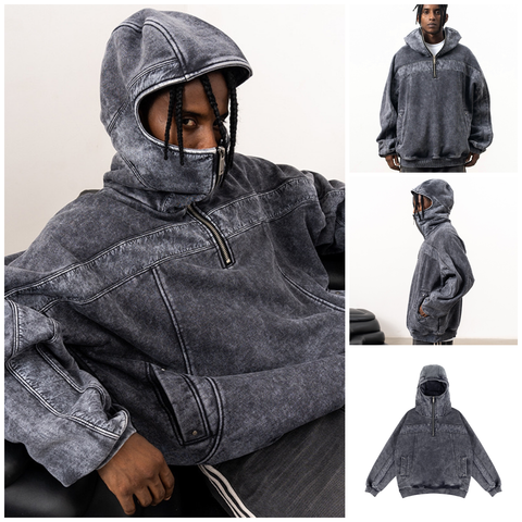 FG ™️| ÁO KHOÁC HOODIE OVERSIZE  WASH MŨ TRÙM  FG K195