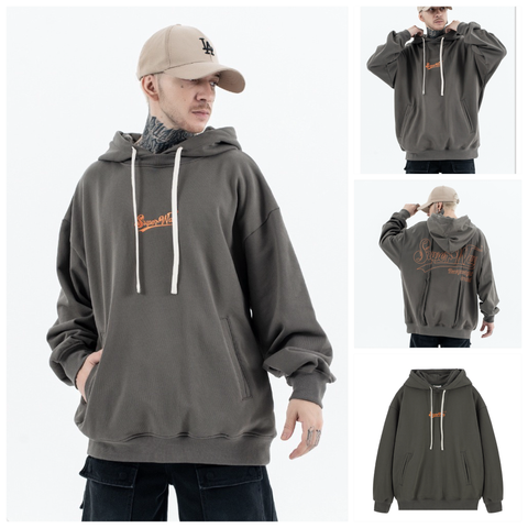 FG ™️| ÁO KHOÁC HOODIE OVERSIZE TRÙM ĐẦU THÊU COTTON SW306