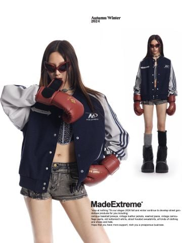 MADEEXTREME®️| ÁO KHOÁC BÓNG CHÀY RETRO TAY DA PU UNISEX MADE 240505-1