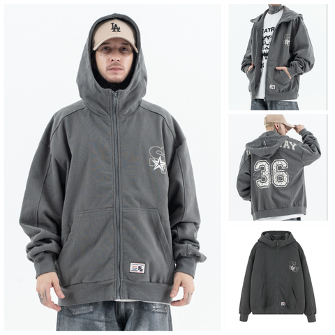 FG ™️| ÁO KHOÁC HOODIE OVERSIZE TRÙM ĐẦU KHÓA KÉO COTTON  SW041