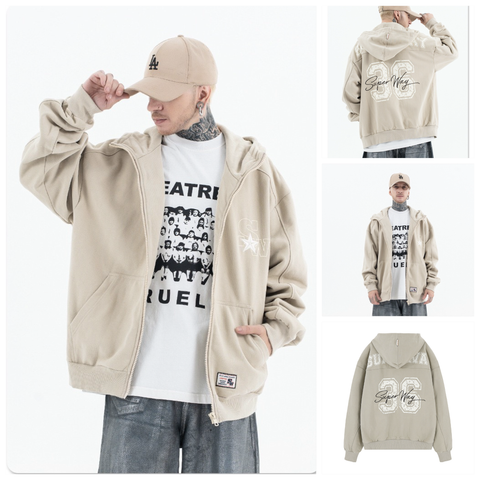 FG ™️| ÁO KHOÁC HOODIE OVERSIZE TRÙM ĐẦU KHÓA KÉO COTTON  SW041