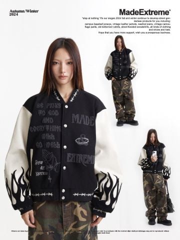 MADEEXTREME®️| ÁO KHOÁC BÓNG CHÀY  TAY DA PU UNISEX MADE MR03