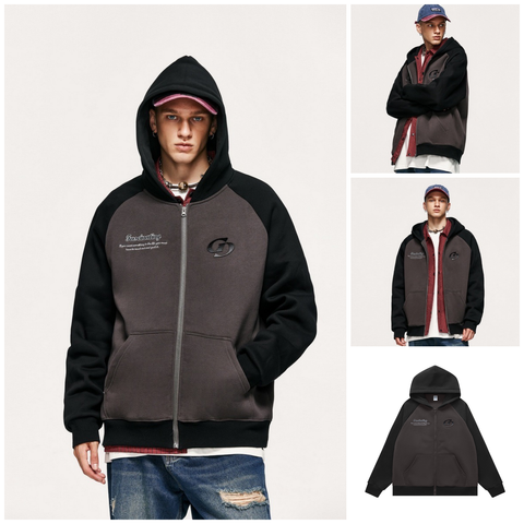 INF ™️| ÁO KHOÁC NỈ MŨ TRÙM ĐẦU THÊU DÂY KHÓA KÉO INF 5243