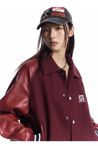 MADEEXTREME®️| ÁO KHOÁC BÓNG CHÀY RETRO TAY DA PU UNISEX MADE 240505