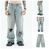 FG®️| QUẦN JEANS ỐNG RỘNG WASH ZÁCH ĐẦU GỚI UNISEX FG ZB305