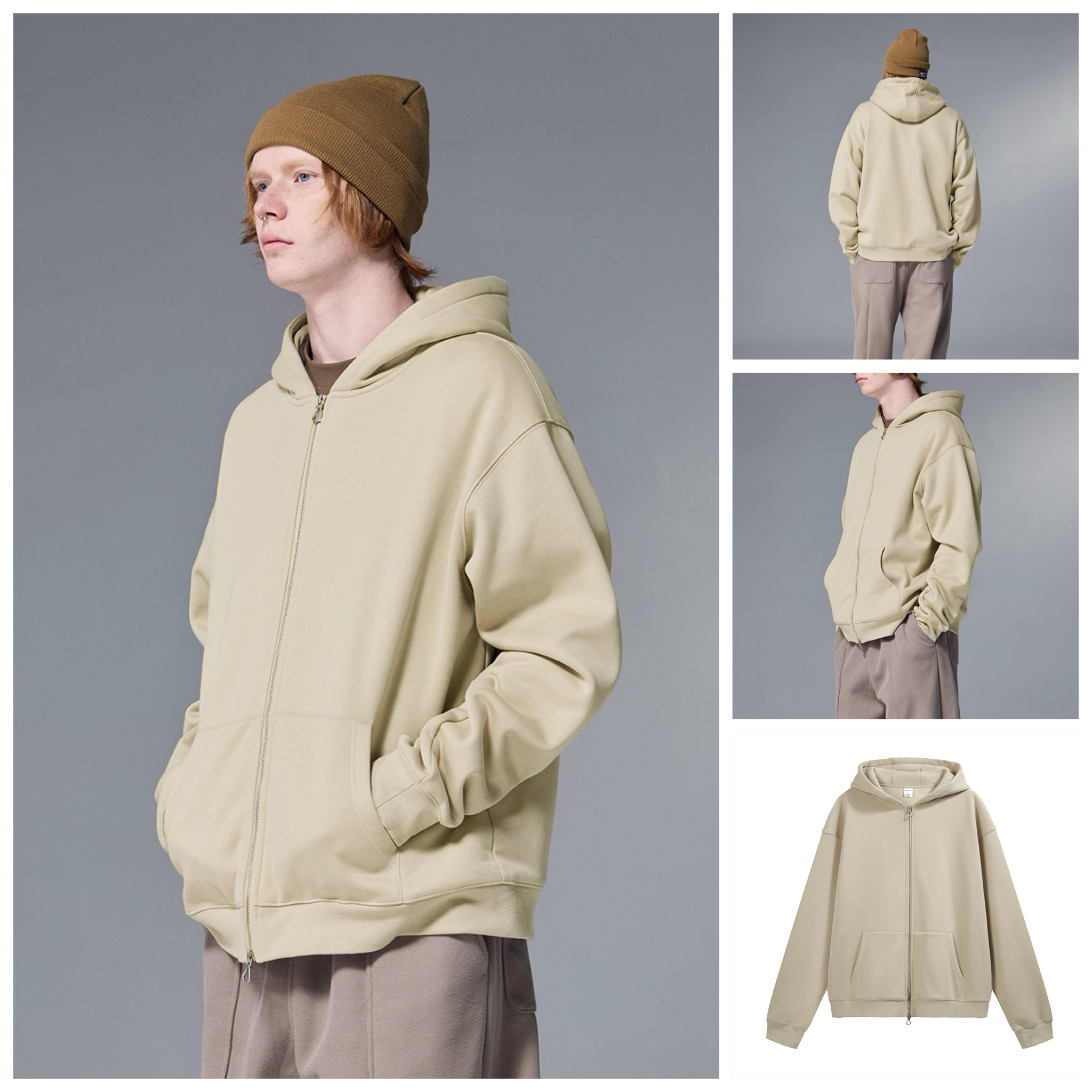 INF®️| ÁO HOODIE KHÓA KÉO 2 ĐẦU TRƠN MŨ TRÙM  UNISEX INF 5330