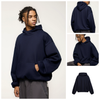 INF®️| ÁO HOODIE NỈ THÂN NGẮN DÁNG RỘNG TRƠN MÀU UNISEX INF 4379