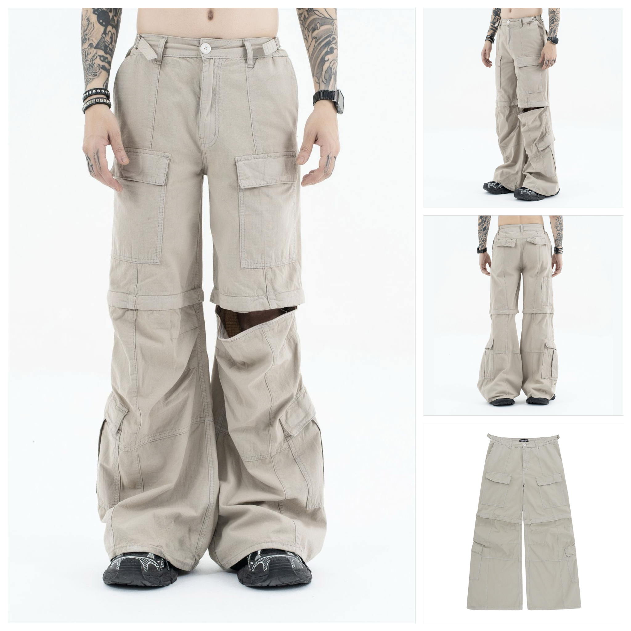 FG®️| QUẦN JEANS ỐNG RỘNG WASH ỐNG THÁO RỜI UNISEX FG ZB303