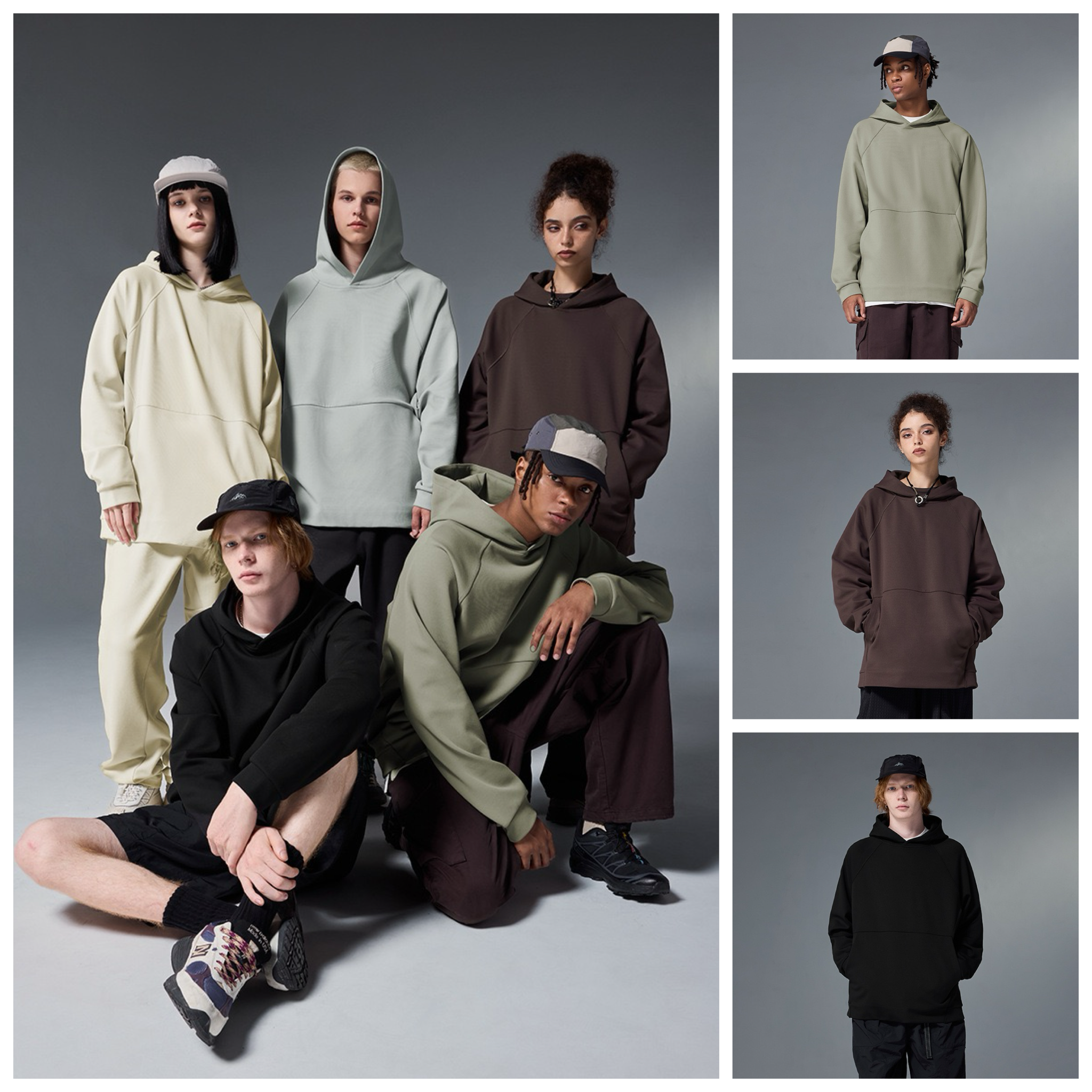 INF®️| ÁO HOODIE TRÙM ĐẦU CHẤT LIỆU HEIQ TRƠN MÀU UNISEX INF 4378