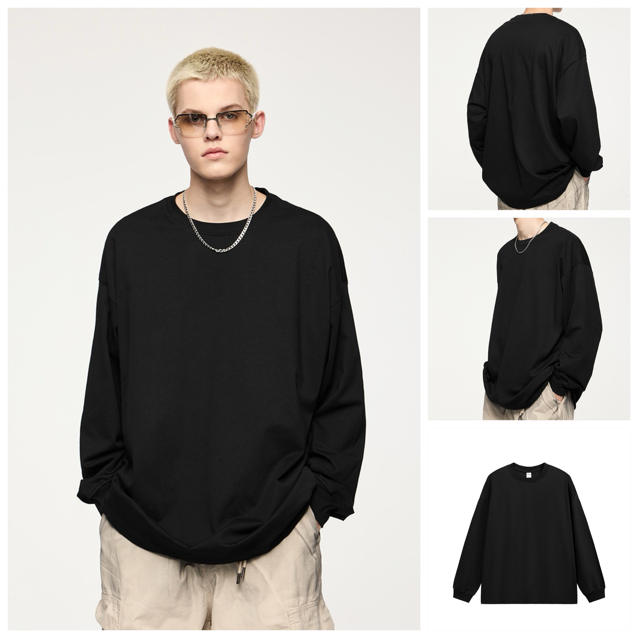 INF®️| ÁO THUN DÀI TAY COTTON RỘNG TRƠN NHIỀU MÀU UNISEX INF 2312