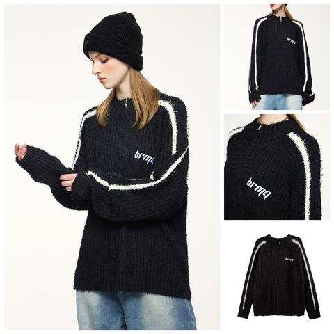 INF®️| ÁO LEN SỌC CỔ HỞ MÀU SẮC THỂ THAO RETRO UNISEX INF 10195