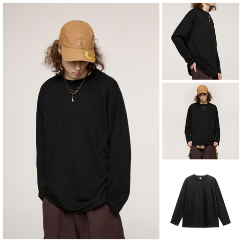 INF®️| ÁO SWEATER COTTON RỘNG CỔ NỬA VIỀN THÔ UNISEX INF 4397