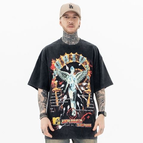FG®️| ÁO THUN CỔ TRÒN NGẮN TAY DÁNG RỘNG GRAFFITI FG F095