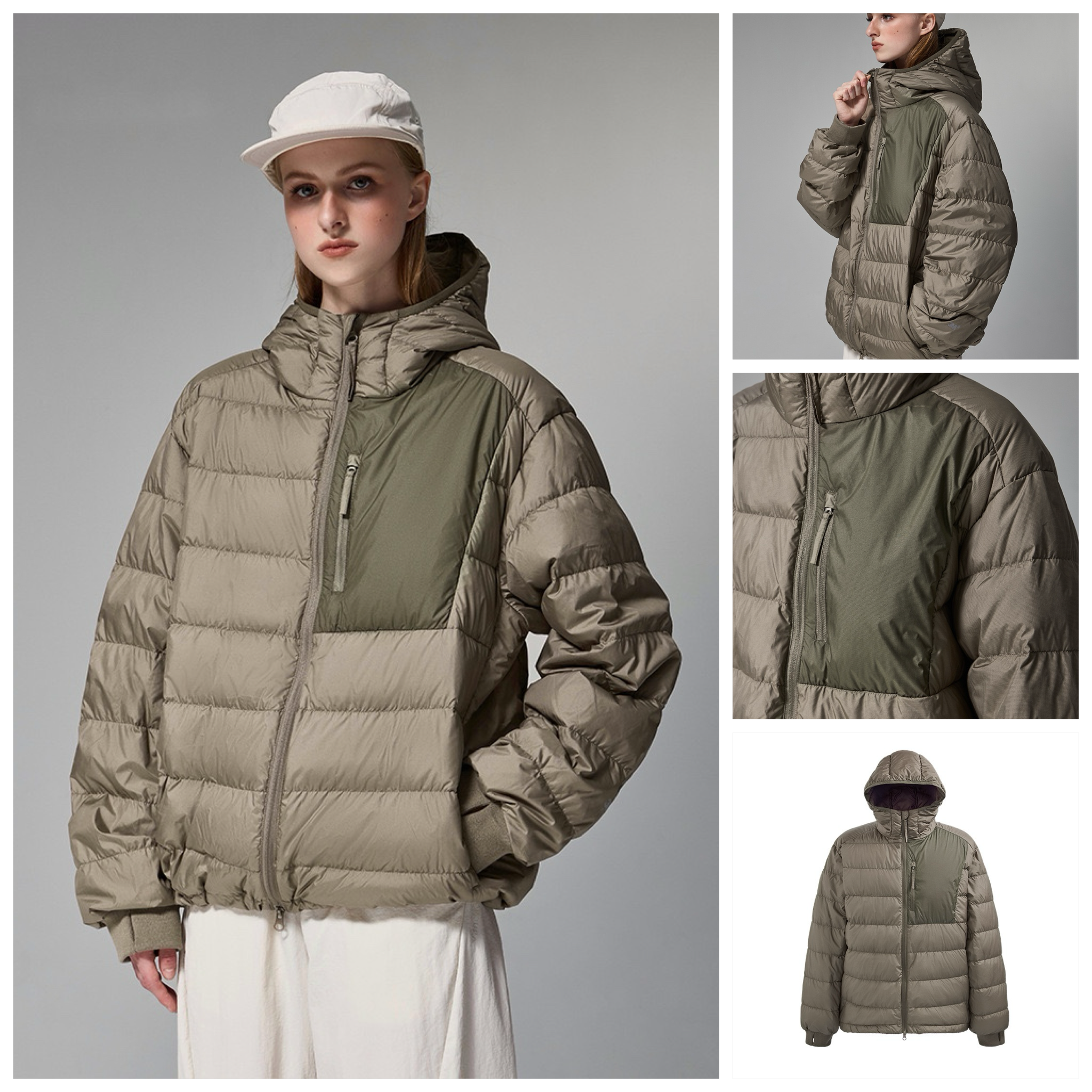 INF®️| ÁO KHOÁC CÓ MŨ TRÙM ĐẦU NHẸ LÔNG VŨ SIÊU ẤM UNISEX INF 6409