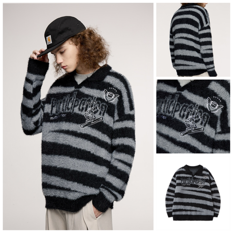 INF®️| ÁO SWEATER POLO LÔNG CHỒN VE ÁO RỘNG UNISEX INF 10144