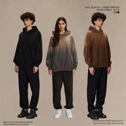 ARTIE®️| ÁO HOODIE PHUN NHUỘM RETRO  COTTON 450G  ARTIE 2542
