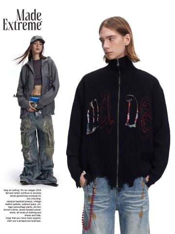 MADEEXTREME®️| ÁO LEN THÊU CHỮ HỌA TIẾT UNISEX MADE YH24005