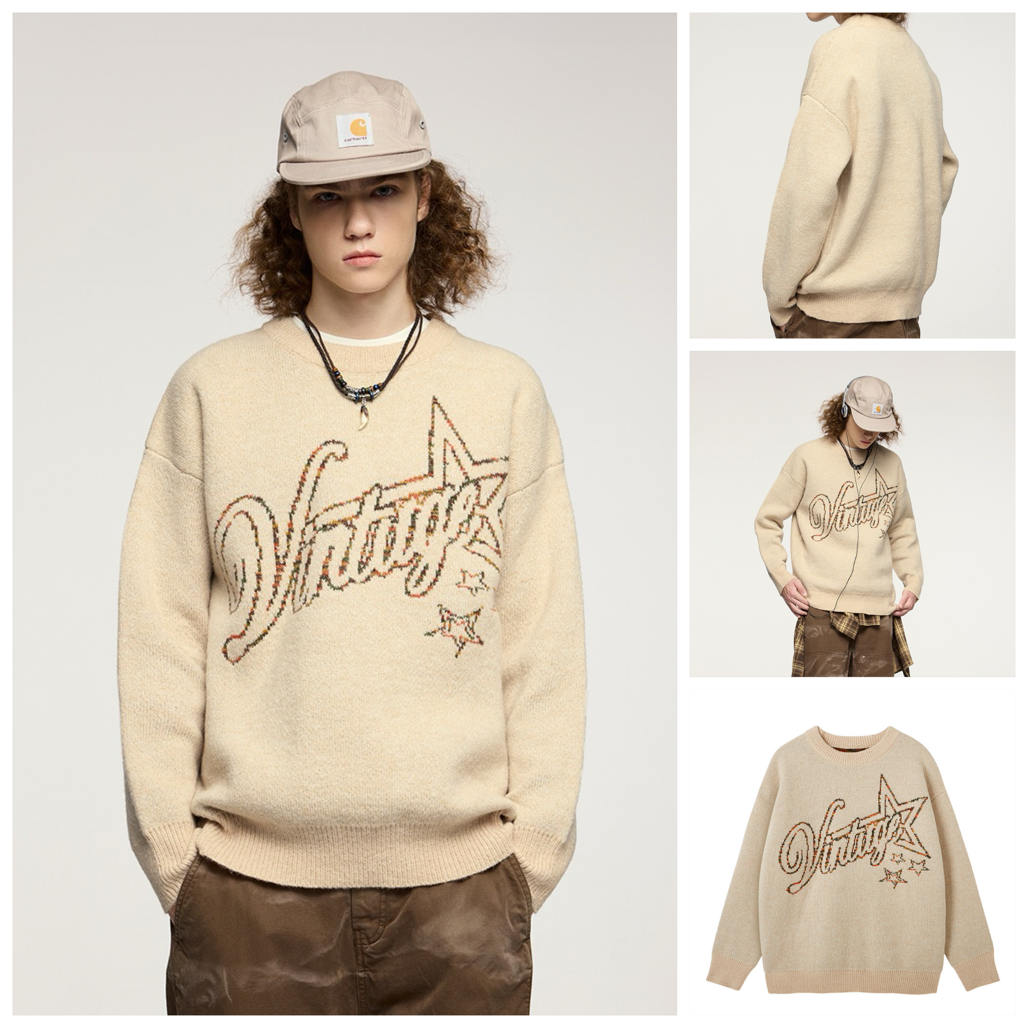 INF®️| ÁO SWEATER CHẤT LEN CỔ TRÒN DỆT HOA NHUNG CỔ ĐIỂN UNISEX INF 10142