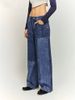 INF®️| QUẦN JEANS IN KỸ THUẬT SỐ CẮT CHẮP VÁ DÁNG SUÔNG INF 13419