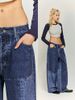 INF®️| QUẦN JEANS IN KỸ THUẬT SỐ CẮT CHẮP VÁ DÁNG SUÔNG INF 13419