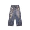 INF®️| QUẦN JEANS MÓC KHÓA IN PHUN KỸ THUẬT SỐ DÁNG SUÔNG UNISEX INF 13418