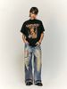 INF®️| QUẦN JEANS DÂY XÍCH IN KỸ THUẬT SỐ DÁNG SUÔNG UNISEX INF 13446
