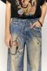 INF®️| QUẦN JEANS DÂY XÍCH IN KỸ THUẬT SỐ DÁNG SUÔNG UNISEX INF 13446