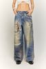 INF®️| QUẦN JEANS DÂY XÍCH IN KỸ THUẬT SỐ DÁNG SUÔNG UNISEX INF 13446