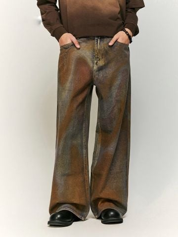 INF®️| QUẦN JEANS HIGHT STREET HOA ĐIỀU IN KỸ THUẬT SỐ DÁNG SUÔNG UNISEX INF 13420