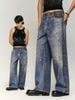 INF®️| QUẦN JEANS HIGHT STREET HOA ĐIỀU IN KỸ THUẬT SỐ DÁNG SUÔNG UNISEX INF 13424
