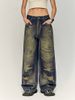 INF®️| QUẦN JEANS HIGHT STREET HOA ĐIỀU IN KỸ THUẬT SỐ DÁNG SUÔNG UNISEX INF 13423