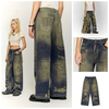INF®️| QUẦN JEANS HIGHT STREET HOA ĐIỀU IN KỸ THUẬT SỐ DÁNG SUÔNG UNISEX INF 13423