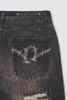 INF®️| QUẦN JEANS HIGHT STREET HOA ĐIỀU IN KỸ THUẬT SỐ DÁNG SUÔNG UNISEX INF 13444